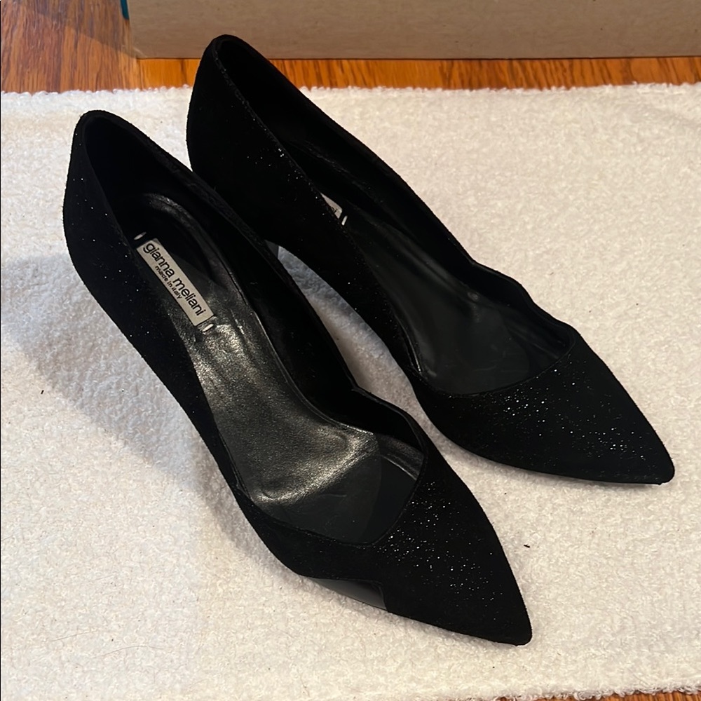 Gianni Meliani Women's Black Glitter Pumps